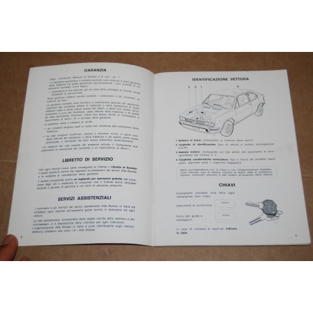 Libretto Uso Manutenzione Alfa Romeo Alfasud Ti Ottimo