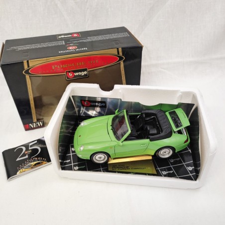 Porsche 911 cabriolet sc. 1/18 Burago con ruote tuning colore verde