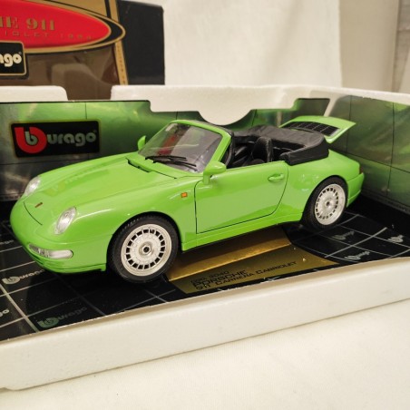 Porsche 911 cabriolet sc. 1/18 Burago con ruote tuning colore verde