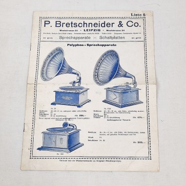 P. Bretschneider & Co Listino 5 Sprechapparate Polyphon