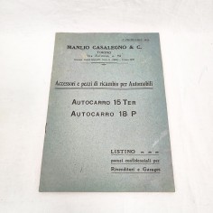 Listino Manlio Casalegno Accessori e pezzi di ricambio Autocarro 15 Ter 18 p