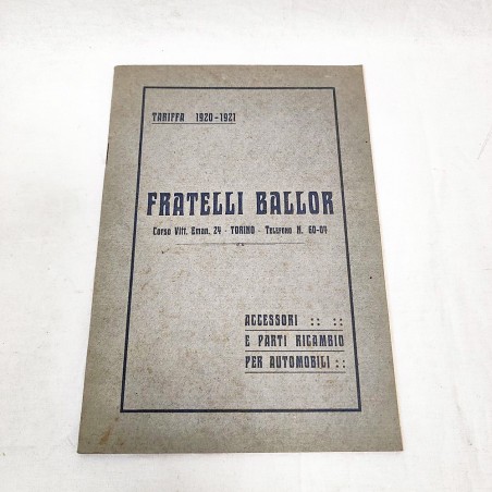 Fratelli Ballori Accessori e ricambi auto listino prezzi 1920-1921
