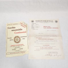 Coppia di listini pubblicitari CONTINENTAL anni 1913 foglio singolo