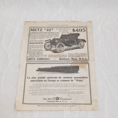 Pagina di rivista francese L'Exportateur Americain pubblicità Metz 22 anni 20