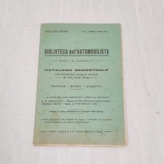 Biblioteca dell'Automobilista Catalogo semestrale Prof. Attilio Seniga 1913