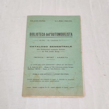 Biblioteca dell'Automobilista Catalogo semestrale Prof. Attilio Seniga 1913