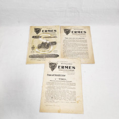 lotto di 3 Bollettini ERMES Genova Settembre Dicembre 1912 Marzo 1913