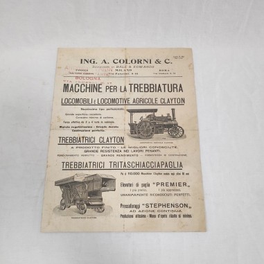 Ing. Colorni & C. Macchine per la trebbiatura foglio 495 anno 1913