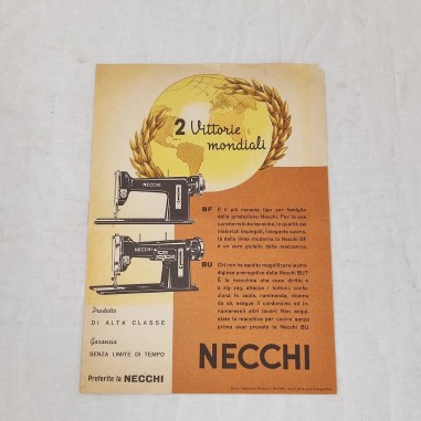 Necchi, volantino promozionale uniface 17x24 anno 1952