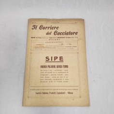 Rivista Il Corriere del Cacciatore 15 febbraio 1922 - SIPE Polvere senza fumo
