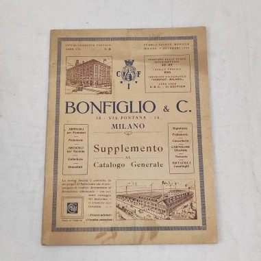 Catalogo Generale Bonfiglio & C. Articolo per fumatori pelletterie etc. 1920