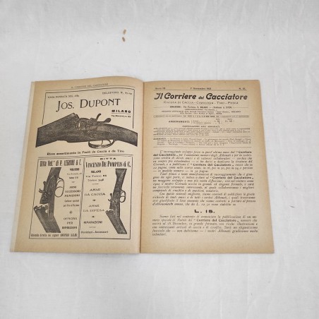 Rivista Il Corriere del Cacciatore 1 novembre 1921 - Giulio Fiocchi Cartucce