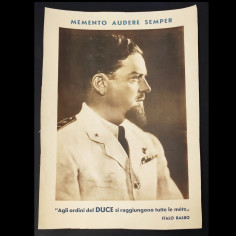 Poster originale Italo Balbo "Agli ordini del Duce si raggiungono le mete"
