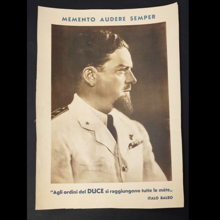 Poster originale Italo Balbo "Agli ordini del Duce si raggiungono le mete"