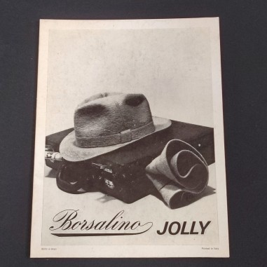 Cartonato da vetrina promozionale cappelli Borsalino Jolly anni 30