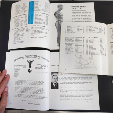 Lotto di 3 programmi gare atletica Campionati IAAF Atene 1969 + due foto