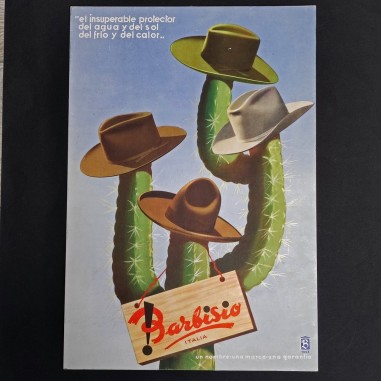 Cappelli Barbisio poster cartello el insuperable protector del agua… 1950