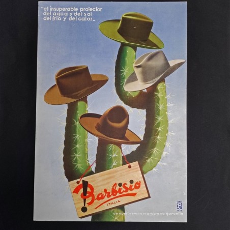 Cappelli Barbisio poster cartello el insuperable protector del agua… 1950