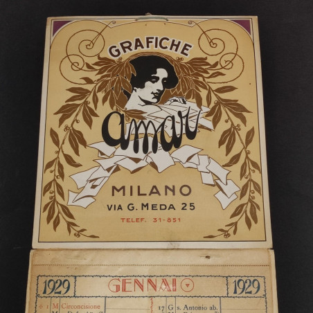 Grafiche Amar Milano calendario 1929 nuovo