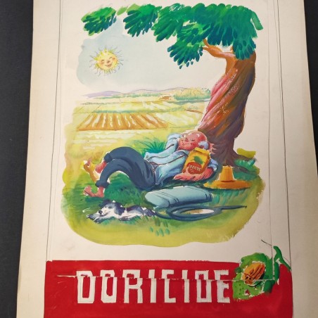 Bozzetto originale Serafino Campi diserbante Doricide - Pietro Vera Milano