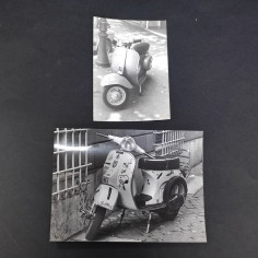 Due fotografie in bianco e nero Vespa Piaggio anni 80/90 2