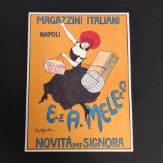 Riproduzione anni 70 mini poster Magazzini Napoli E e A MELE novità per signora 2