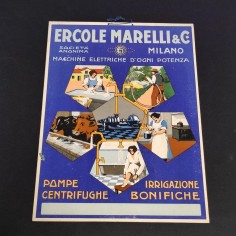 Ercole Marelli Macchine elettriche d'ogni potenza Locandina in cartone rigido