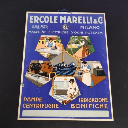 Ercole Marelli Macchine elettriche d'ogni potenza Locandina in cartone rigido
