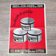 Manifesto fabbrica colori e inchiostri da stampa Dott. Renzo Cova Milano 1949 2