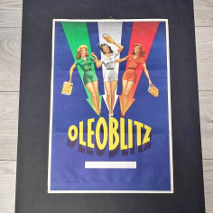 Cartellone 33x50 OLEOBLITZ Studio Dradi Lombardi Milano 1950