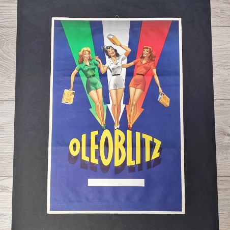 Cartellone 33x50 OLEOBLITZ Studio Dradi Lombardi Milano 1950