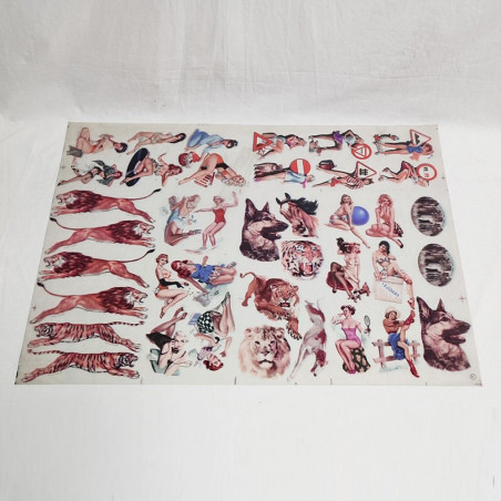 Lucido trasparente con diverse figure anni 50 Zyloki Boston F. Mosca e altri
