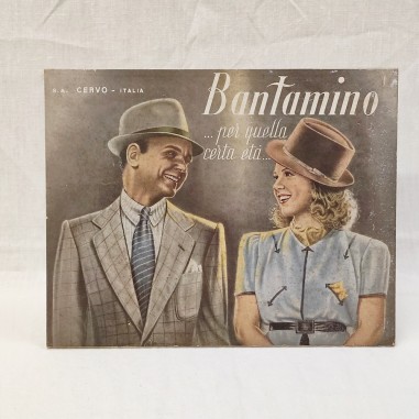 Poster rigido cappelli Bantamino S.A. Cervo Italia anni 50
