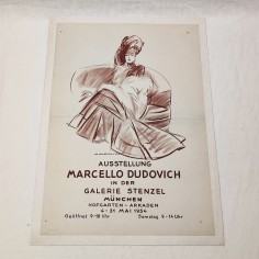 Marcello Dudovich poster con signora vestita alla moda Galerie Stenzel Munchen