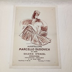 Marcello Dudovich poster con signora vestita alla moda Galerie Stenzel Munchen 2