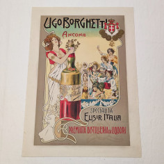 Poster pubblicitario Ugo Borghetti premiata distilleria di liquori anni 10 2