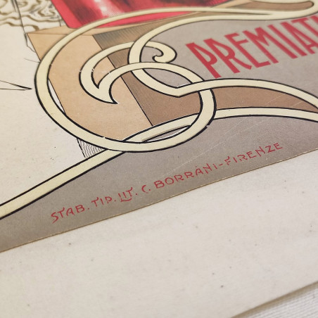 Poster pubblicitario Ugo Borghetti premiata distilleria di liquori anni 10
