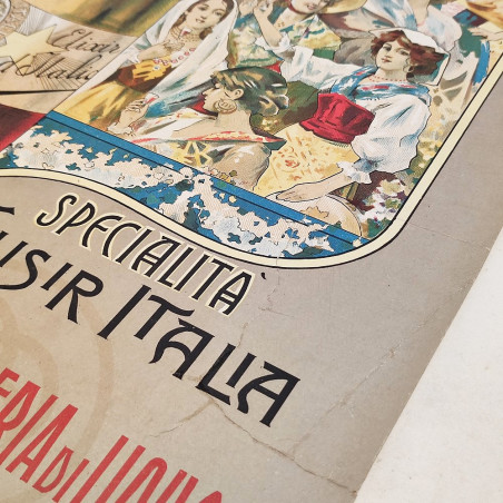 Poster pubblicitario Ugo Borghetti premiata distilleria di liquori anni 10