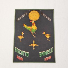 Cartello vetrina Biscotto Spinelli Roma Neri Nerino Nanetti anno 1938