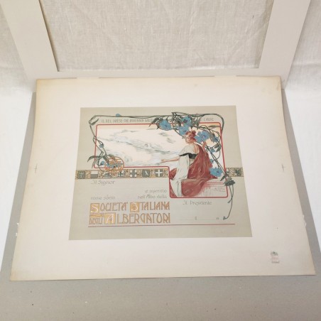 Diploma Società Italiana Albergatori - Riccardo Galli 1908
