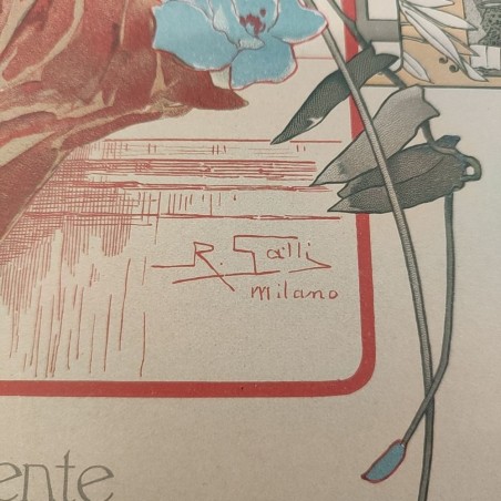 Diploma Società Italiana Albergatori - Riccardo Galli 1908