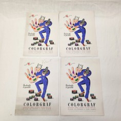 Prova di stampa COLORGRAF inchiostri da stampa. Lotto di 4 esemplari