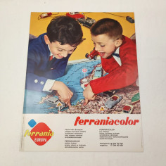 Poster pubblicitario FERRANIA Ferraniacolor testo in finlandese 1962 2
