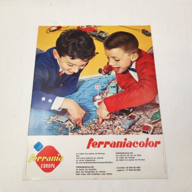 Poster pubblicitario FERRANIA Ferraniacolor testo in spagnolo 1962