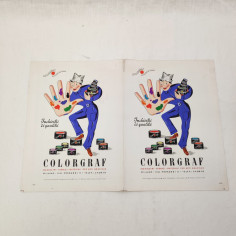 Coppia unita di prove stampa COLORGRAF inchiostri da stampa.