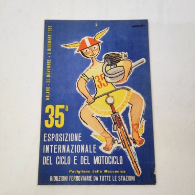 Locandina 35° esposizione internazionale ciclo e motociclo Milano 1957