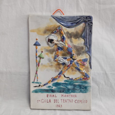 Formella Arlecchino Gala Teatro comico Mantova 1963