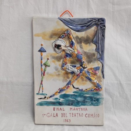 Formella Arlecchino Gala Teatro comico Mantova 1963