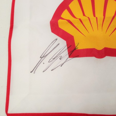 MICHAEL SCHUMACHER autografo su busta in tessuto sintetico sponsor SHELL