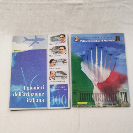 Due Folder filatelici francobolli Pionieri Aviazione pattuglia acrobatica